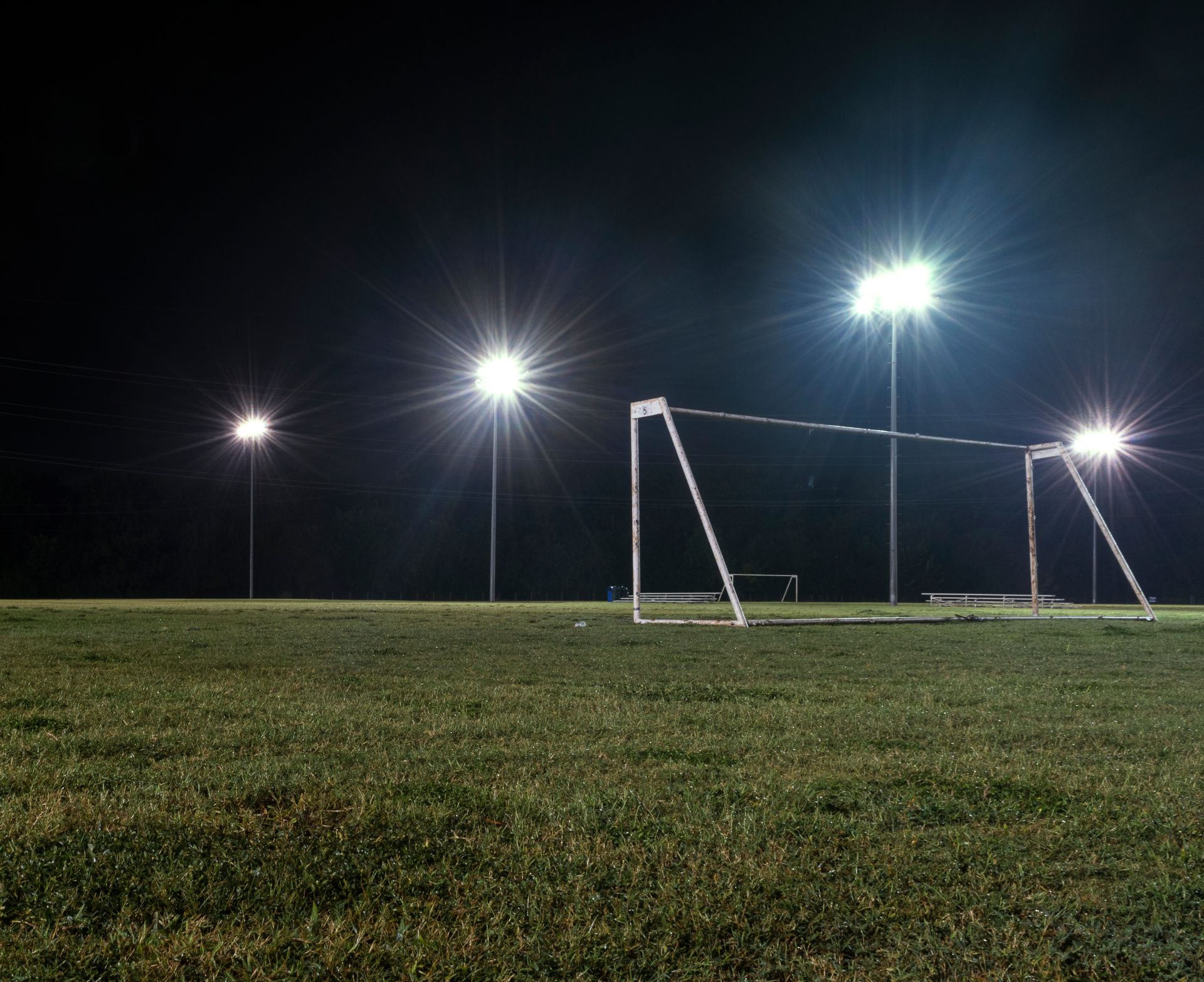 Football grounds with floodlighting